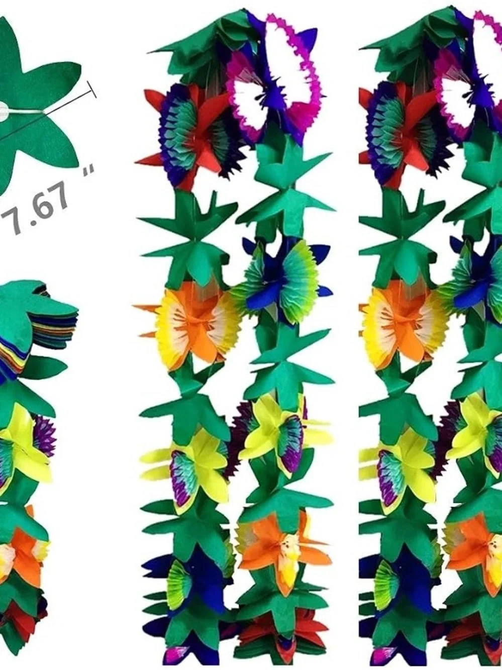 3 pcs Tropical | Hawaiian Themed Paper Flower Garlands